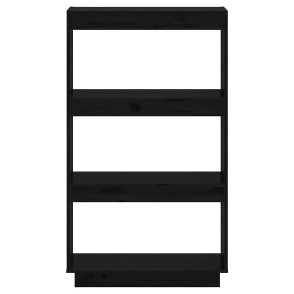 Schwarzes Kiefer Bücherregal 60x35x103 cm