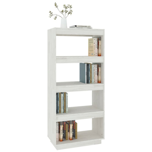 Weißes Kiefer Bücherregal/Raumteiler 60x135 cm
