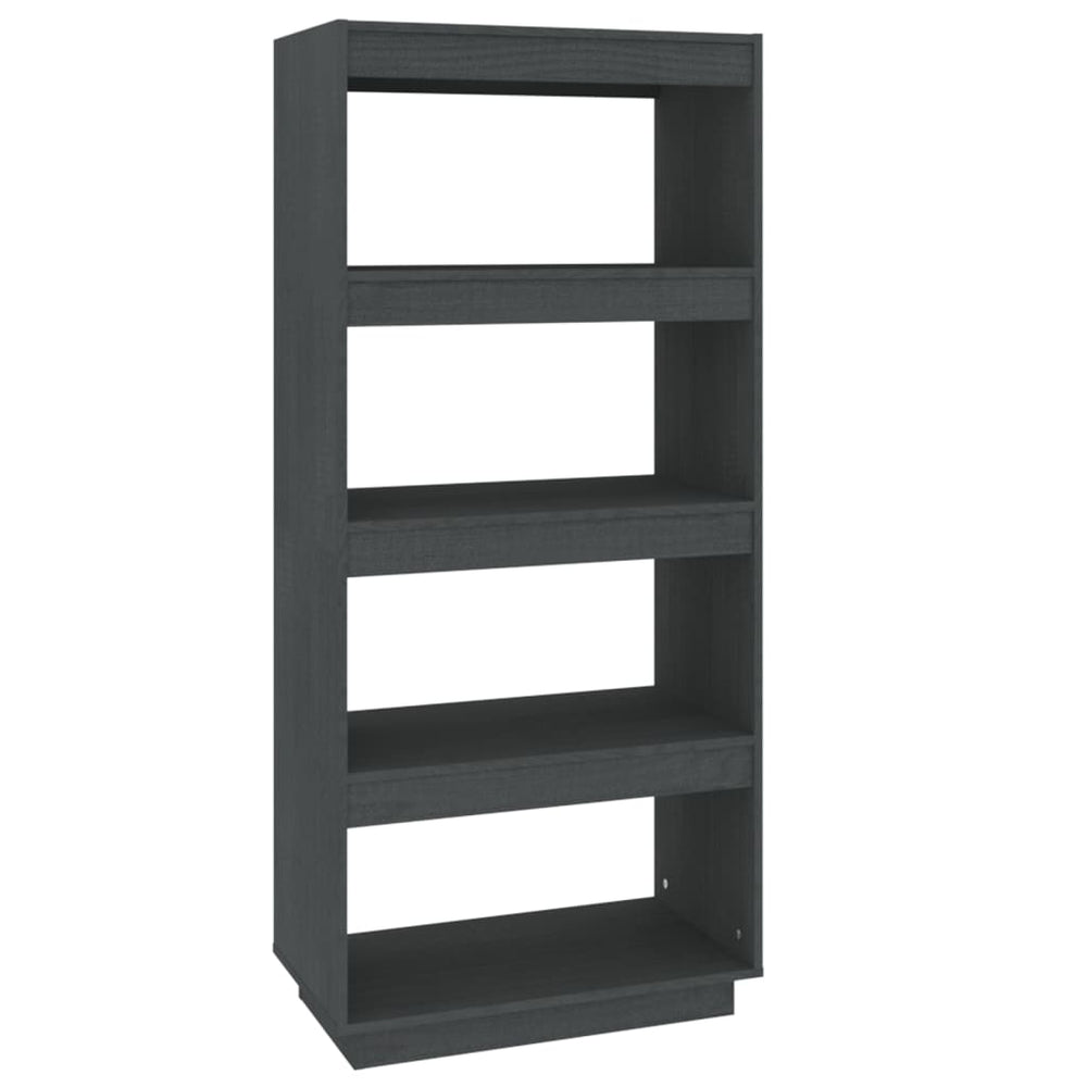vidaXL Bibliothèque/Séparateur de pièce gris 60x35x135 cm Bois de pin massif