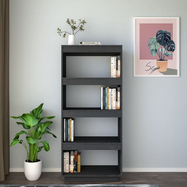 Graues Kiefer Bücherregal/Raumteiler 60x135cm