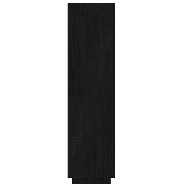 Schwarzes Kiefer Bücherregal 60x135cm