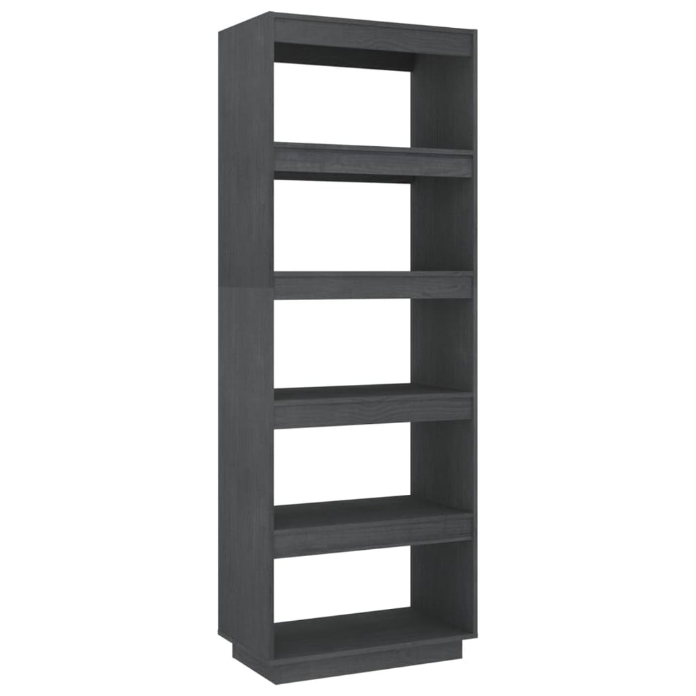 vidaXL Bibliothèque/Séparateur de pièce Gris 60x35x167 cm Pin Massif
