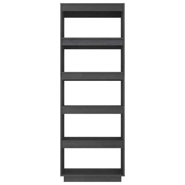 Graues Bücherregal Raumteiler Kiefer Massivholz 167cm