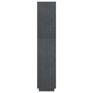 Graues Bücherregal Raumteiler Kiefer Massivholz 167cm