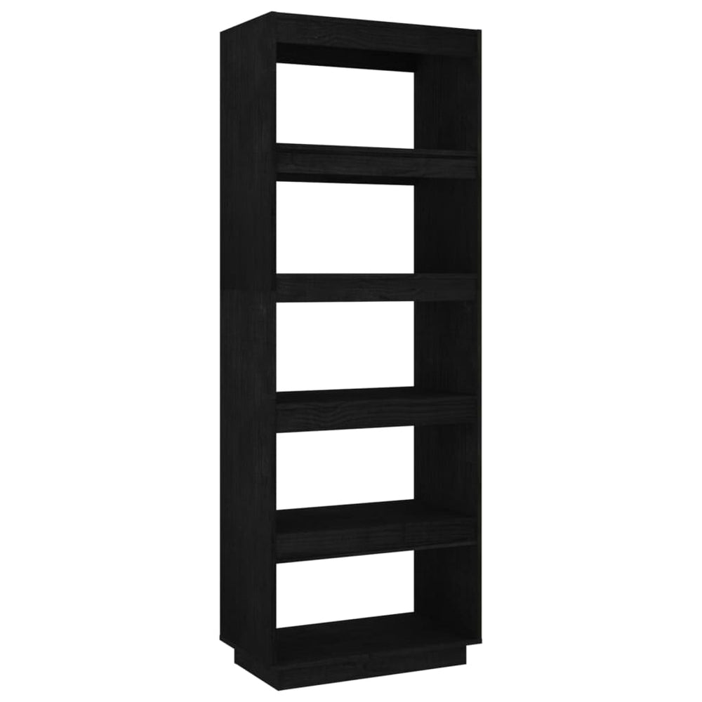 vidaXL Bibliothèque/Séparateur de pièce Noir 60x35x167 cm Bois de pin massif