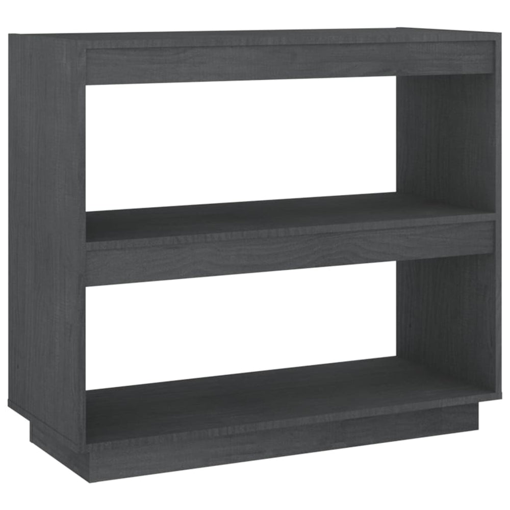 Graues Bücherregal Kiefer Massivholz 80cm