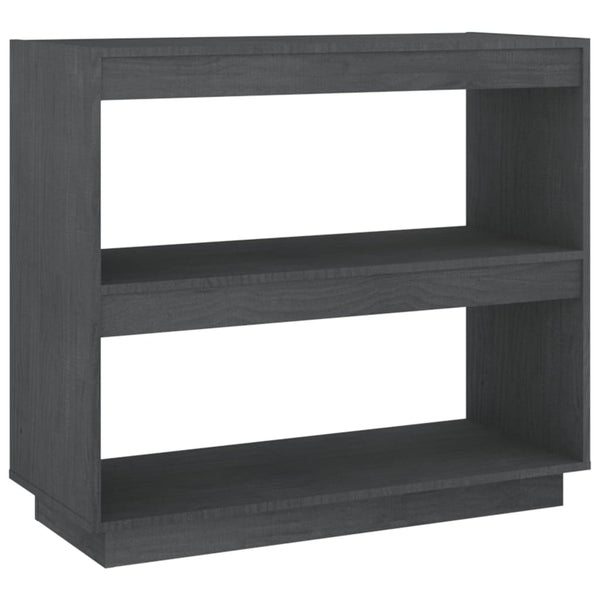 Graues Bücherregal Kiefer Massivholz 80cm