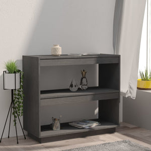 Graues Bücherregal Kiefer Massivholz 80cm