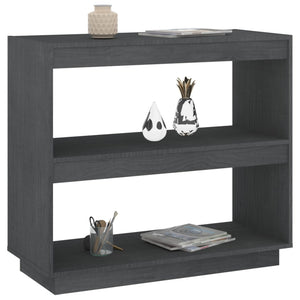 Graues Bücherregal Kiefer Massivholz 80cm