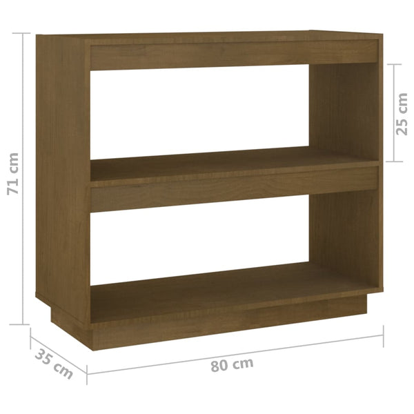 Honigbraunes Bücherregal Kiefer Massivholz 80cm
