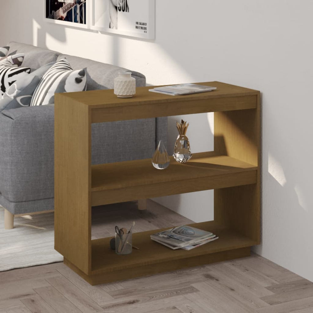 vidaXL Étagère à livres marron miel 80x35x71 cm Bois de pin massif
