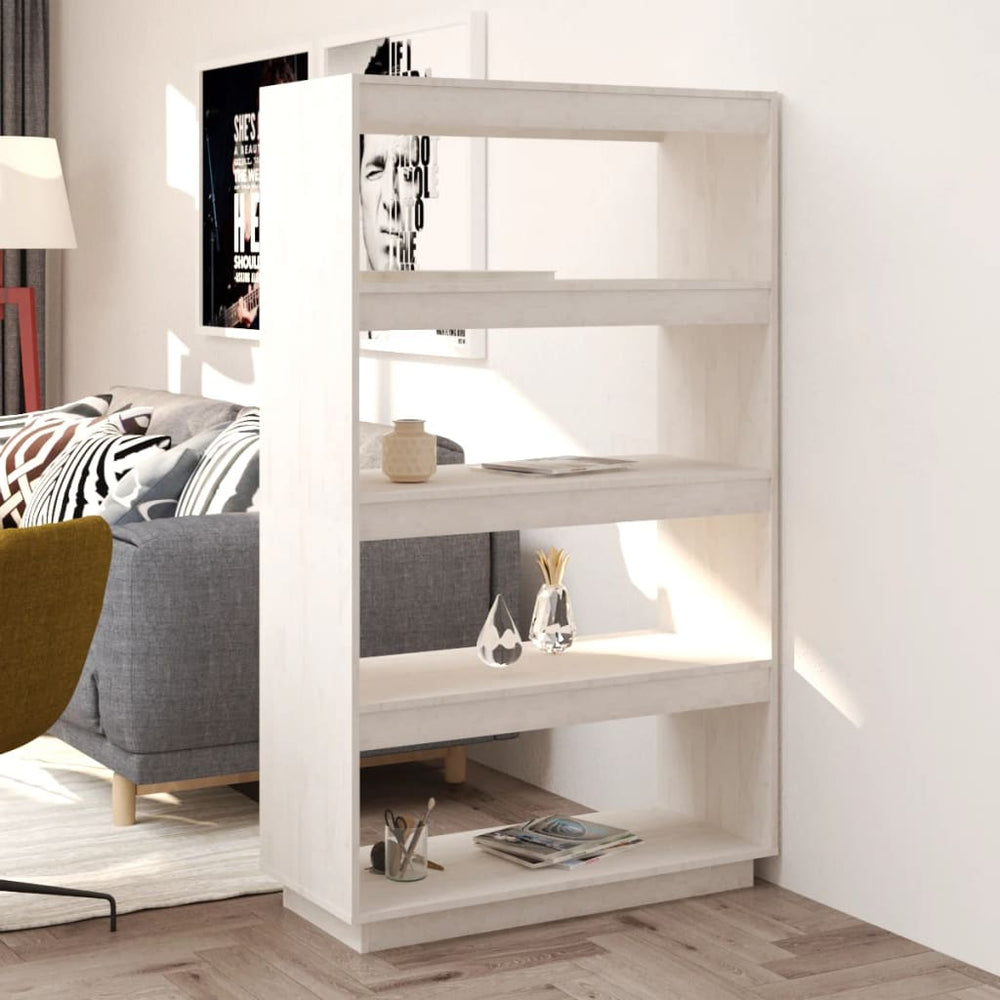 vidaXL Étagère/Séparateur de pièce Blanc 80x35x135 cm Bois de pin massif