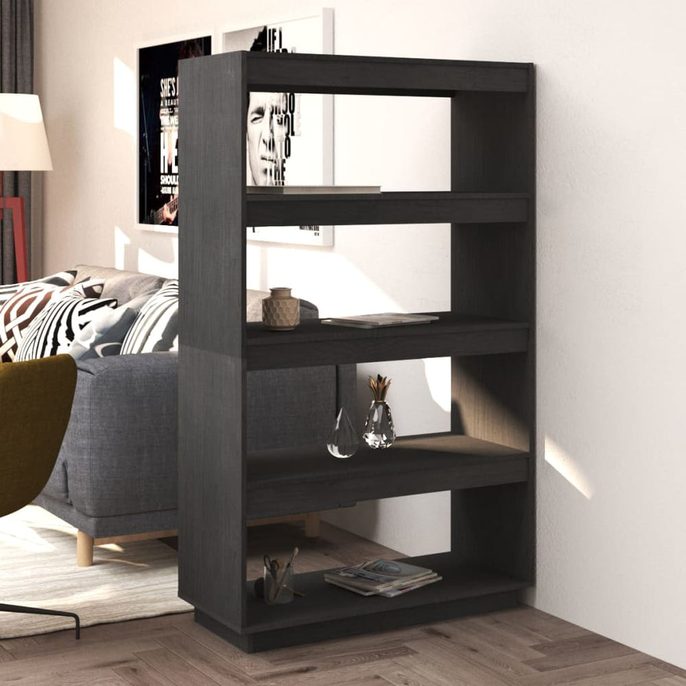 vidaXL Étagère/Séparateur de pièce gris 80x35x135 cm Bois de pin massif