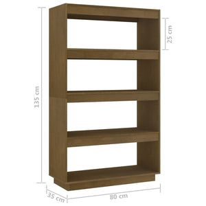 vidaXL Étagère/Séparateur de pièce marron miel 80x35x135 cm Bois de pin massif