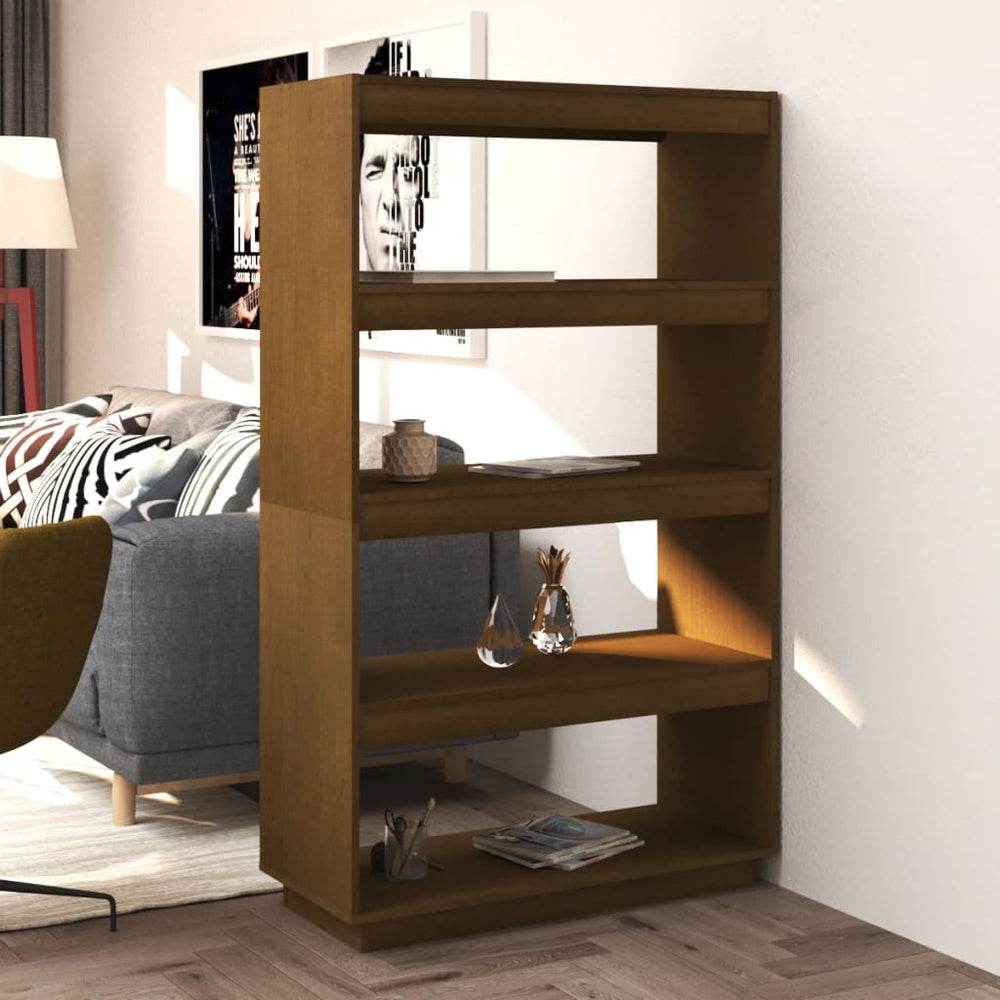 vidaXL Étagère/Séparateur de pièce marron miel 80x35x135 cm Bois de pin massif