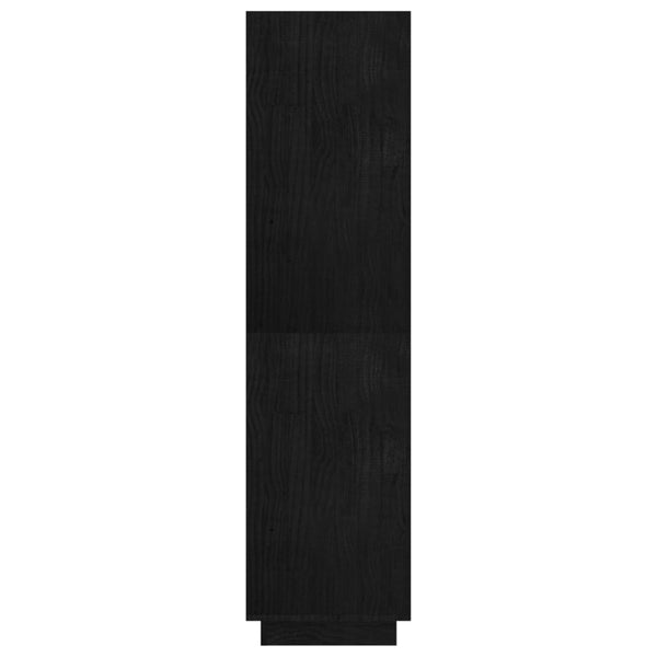 Schwarzes Kiefer Massivholz Bücherregal 80x135cm