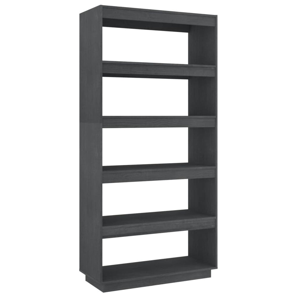 vidaXL Bibliothèque/Séparateur de pièce Gris 80x35x167 cm Bois de pin massif