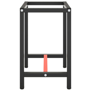 Werkbankgestell Mattschwarz und Mattrot 70x50x79 cm Metall