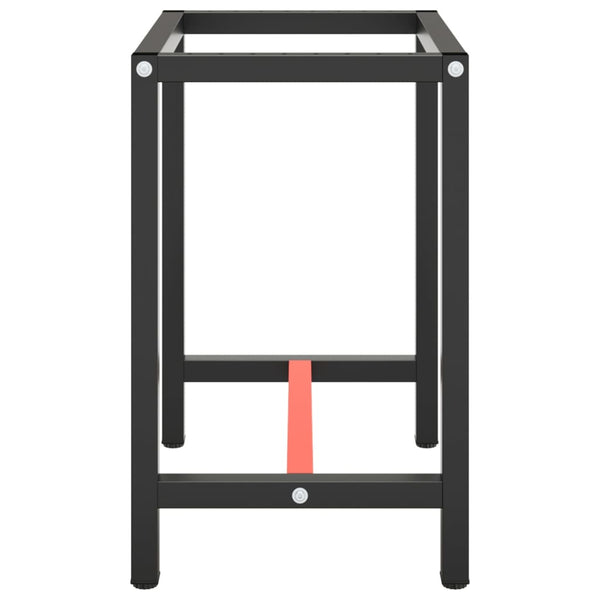 Werkbankgestell Mattschwarz und Mattrot 70x50x79 cm Metall