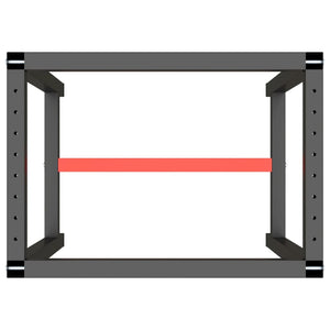 Werkbankgestell Mattschwarz und Mattrot 70x50x79 cm Metall