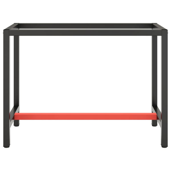 Werkbankgestell Mattschwarz und Mattrot 110x50x79 cm Metall