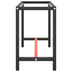 Werkbankgestell Mattschwarz und Mattrot 110x50x79 cm Metall