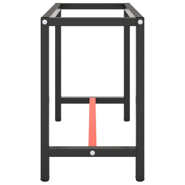 Werkbankgestell Mattschwarz und Mattrot 110x50x79 cm Metall