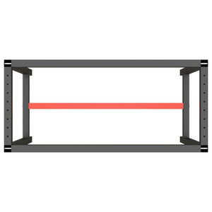 Werkbankgestell Mattschwarz und Mattrot 110x50x79 cm Metall