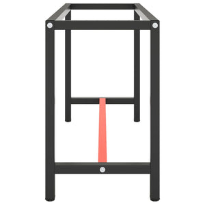Werkbankgestell Mattschwarz und Mattrot 140x50x79 cm Metall