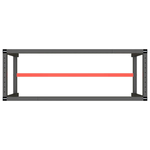 Werkbankgestell Mattschwarz und Mattrot 140x50x79 cm Metall