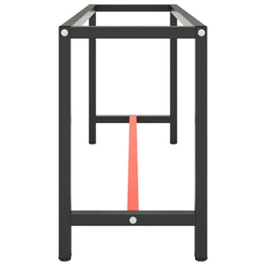 Werkbankgestell Mattschwarz und Mattrot 170x50x79 cm Metall