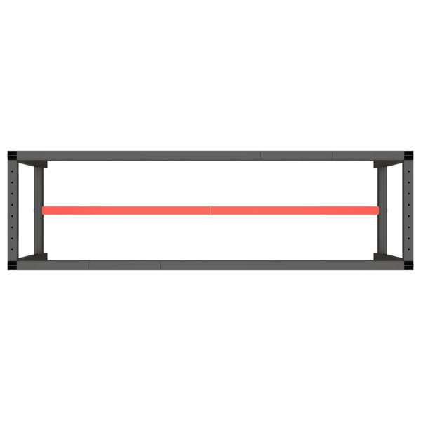 Werkbankgestell Mattschwarz und Mattrot 170x50x79 cm Metall