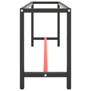 Werkbankgestell Mattschwarz und Mattrot 190x50x79 cm Metall