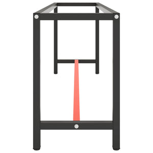 Werkbankgestell Mattschwarz und Mattrot 210x50x79 cm Metall