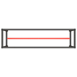 Werkbankgestell Mattschwarz und Mattrot 210x50x79 cm Metall