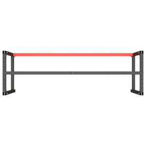 Werkbankgestell Mattschwarz und Mattrot 180x57x79 cm Metall
