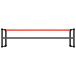 Werkbankgestell Mattschwarz und Mattrot 220x57x79 cm Metall