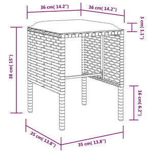 5-tlg. Sofagarnitur in L-Form mit Kissen Poly Rattan Grau