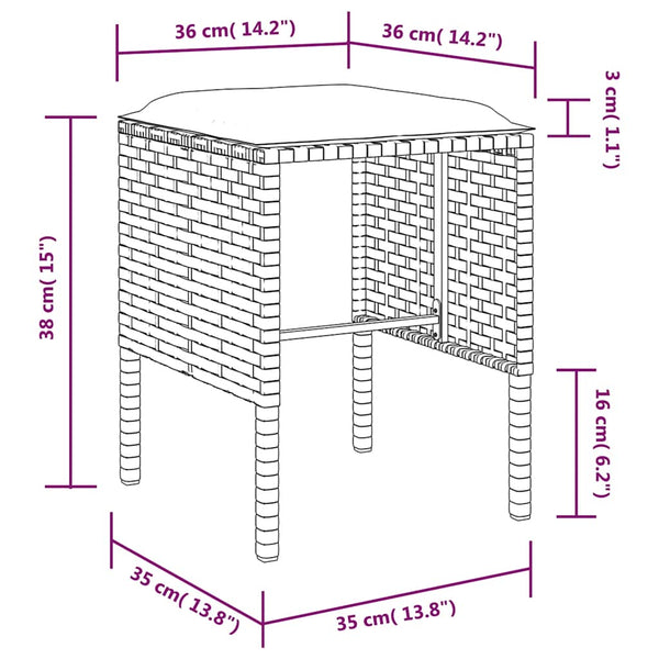 5-tlg. Sofagarnitur in L-Form mit Kissen Poly Rattan Grau