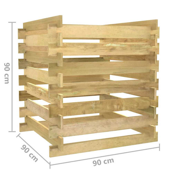 Lattenrost-Komposter 90x90x90 cm Imprägniertes Kiefernholz