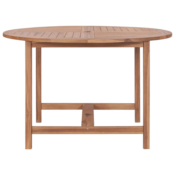 vidaXL Table de salle à manger de jardin Ø110x75 cm en bois de teck massif