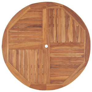 vidaXL Table de salle à manger de jardin Ø110x75 cm en bois de teck massif