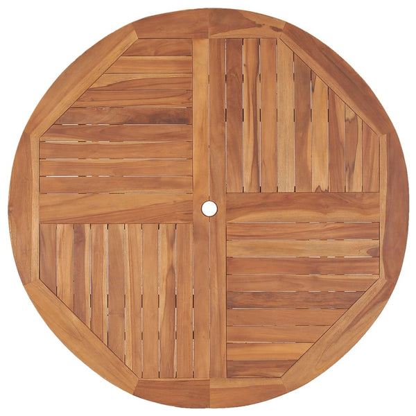 vidaXL Table de salle à manger de jardin Ø110x75 cm en bois de teck massif