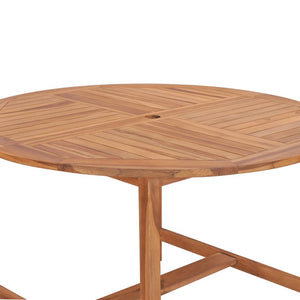 vidaXL Table de salle à manger de jardin Ø110x75 cm en bois de teck massif