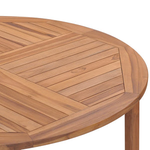 vidaXL Table de salle à manger de jardin Ø110x75 cm en bois de teck massif