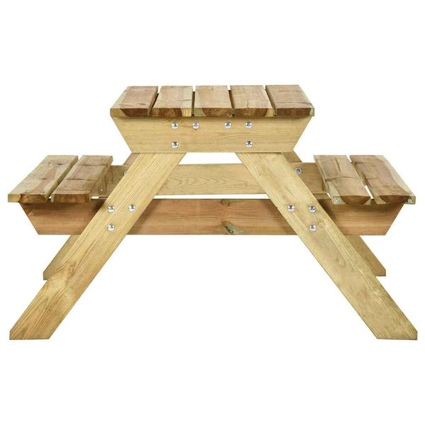 Picknicktisch mit Bänken 110x123x73 cm Kiefernholz Imprägniert