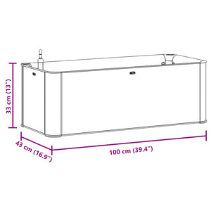 Garten-Hochbeet mit Selbstbewässerungssystem Grau 100x43x33 cm