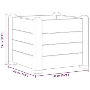 Garten-Hochbeet PP Stein Grau 43x43x35 cm