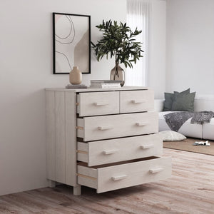 Weißes Kiefer Massivholz Sideboard 79 cm