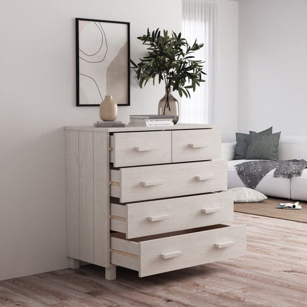 Weißes Kiefer Massivholz Sideboard 79 cm
